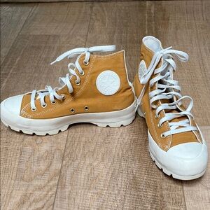 Converse High-Top Sneakers in Yellow and White